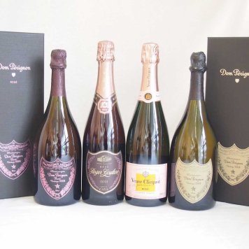 ドンペリニヨンロゼ ドンペリ白飲み比べ4本セット(ロジャーグラート カヴァ ロゼブリュット　ヴーヴクリコ ローズラベル フランス 750ml ) 計4本セット