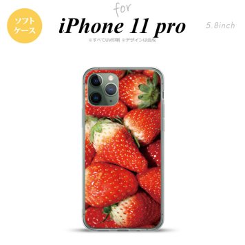 iPhone11Pro iPhone11 Pro スマホケース ソフトケース 苺 イチゴ 写真 赤 メンズ レディース nk-i11p-tp040