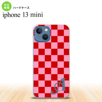 iPhone13mini iPhone13 mini ケース ハードケース スクエア 赤 ピンク +アルファベット  nk-i13m-770i