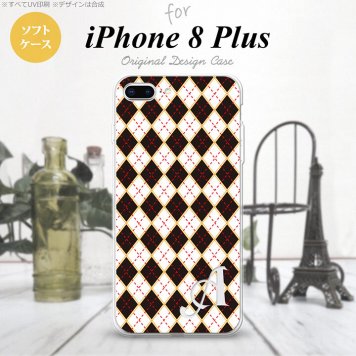 【iPhone8Plus】【スマホケース/スマホカバー】【アイフォン8プラス】iPhone8Plus スマホケース ケース アイフォン8プラス イニシャル アーガイル 黒×赤 nk-ip8p-tp1401ini【メール便送料無料】