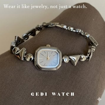 レディース 腕時計 GEDI ブレスレットウォッチ スクエア シルバー 上品 エレガント アクセサリー感覚 小ぶり おしゃれ かわいい 女性用