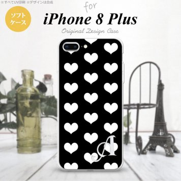 【iPhone8Plus】【スマホケース/スマホカバー】【アイフォン8プラス】iPhone8Plus スマホケース ケース アイフォン8プラス イニシャル ハート 白×黒 nk-ip8p-tp119ini【メール便送料無料】