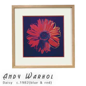 Andy Warhol（アンディ ウォーホル） Daisy c.1982(blue & red) アートポスター（フレーム付き） 