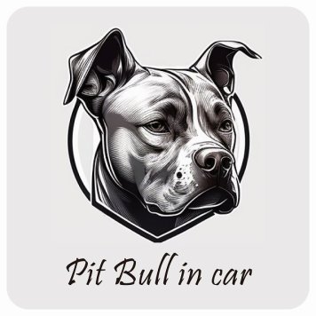 ドッグ カーステッカー イラスト付 Dog in Car ピットブル Cタイプ セーフティサイン 犬種別 正方形 13x13cm シール リア あおり運転対策 Dog Sticker 屋外 屋内 防水 かわいい おしゃれ 安全対策 カーサイン