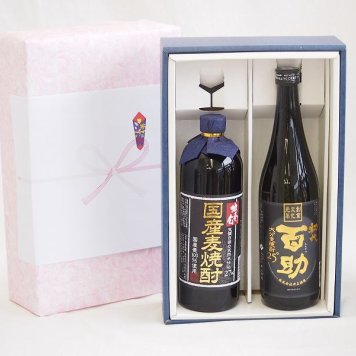本格麦焼酎贈り物ギフトボックスセット 麦焼酎独奏会 国産麦27°(大分県)720ml麦焼酎初代 百助25°(大分県)720ml