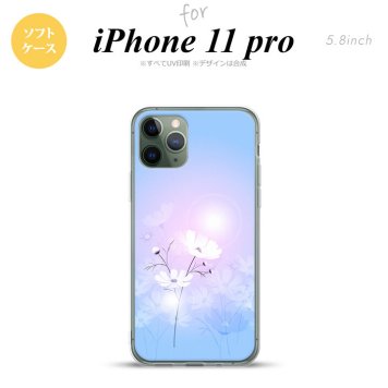 iPhone11Pro iPhone11 Pro スマホケース ソフトケース コスモス 水色 ピンク メンズ レディース nk-i11p-tp606