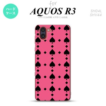SH-04L SHV44 R3 AQUOS R3 スマホケース カバー トランプ スペード ピンク 黒 nk-r3-538