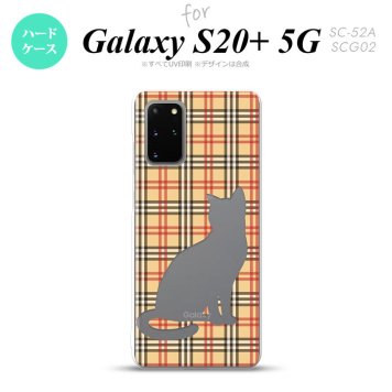 SC-52A SCG02 Galaxy S20+ 5G スマホケース ハードケース 猫 チェック B 赤 茶 メンズ レディース nk-s20p-954