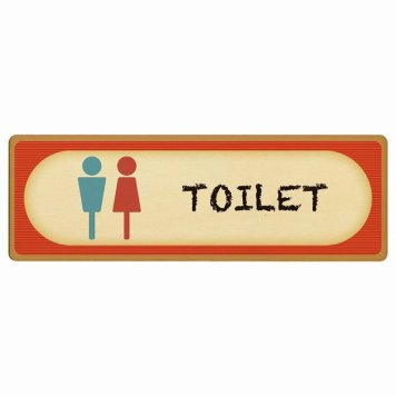 トイレ プレート 木製 男女マーク レトロ デザイン 長方形 12x4cm ドア サインプレート ピクトサイン トイレマーク表示 案内 注意 施設 御手洗 TOILET おしゃれ シンプル 安全対策