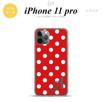 iPhone11Pro iPhone11 Pro スマホケース ソフトケース ドット 水玉 B 赤 +アルファベット メンズ レディース nk-i11p-tp839i