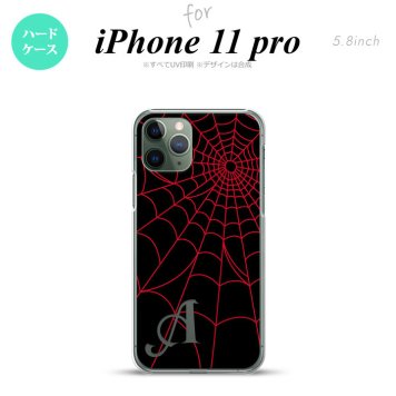 iPhone11Pro iPhone11 Pro スマホケース ハードケース 蜘蛛 巣 A 赤 +アルファベット メンズ レディース nk-i11p-932i