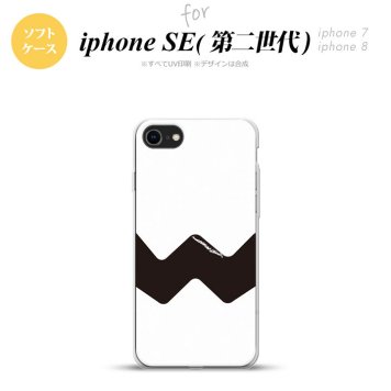 iPhoneSE 2 第二世代 iPhone8&iPhone7 共用 スマホケース 背面カバー ソフトケース ギザギザ 白 黒 おしゃれ かわいい かっこいい メンズ レディース nk-ise2-tp193
