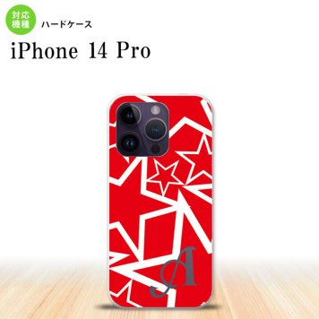 iPhone14 Pro iPhone14 Pro スマホケース 背面ケース ハードケース 星 赤 白 +アルファベット 2022年 9月発売 nk-i14p-1120i