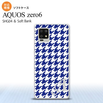 SHG04 SHG04 ZERO6 AQUOS zero6 スマホケース ソフトケース 千鳥 格子 大 青 白 +アルファベット メンズ レディース nk-zero6-tp920i