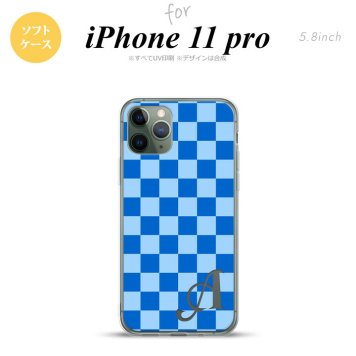 iPhone11Pro iPhone11 Pro スマホケース ソフトケース スクエア 青 水色 +アルファベット メンズ レディース nk-i11p-tp769i