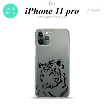 iPhone11Pro iPhone11 Pro スマホケース ハードケース 虎 アップ クリア 黒 メンズ レディース nk-i11p-564