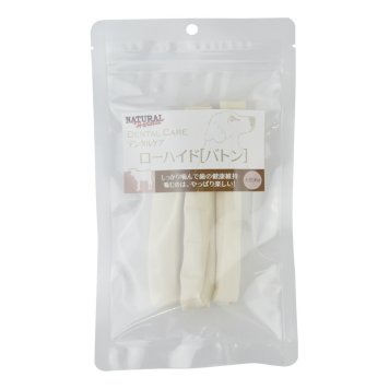 ナチュラルハーベスト おやつ デンタルケア ローハイド バトン 60g 無添加 犬用 ドッグトリーツガム 牛皮