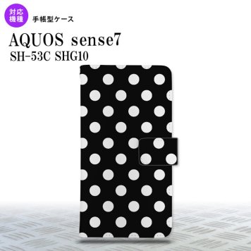 sense7 sense7 手帳型スマホケース カバー ドット 水玉 黒 白 2022年 11月発売 nk-004s-sens7-dr106