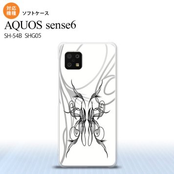 SH-54B SHG05 AQUOS sense6 スマホケース ソフトケース ピンスト 白 黒 メンズ レディース nk-sens6-tp1248