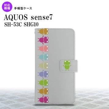 sense7 sense7 手帳型スマホケース カバー カエル かえる 帯 グレー 2022年 11月発売 nk-004s-sens7-dr672