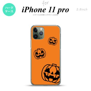 iPhone11Pro iPhone11 Pro スマホケース ハードケース ハロウィン カボチャスタンプ オレンジ メンズ レディース nk-i11p-410