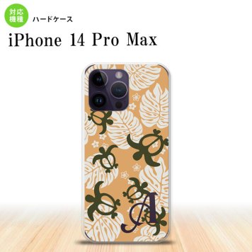 iPhone14 ProMax iPhone14 Pro Max スマホケース 背面ケース ハードケース ホヌ 小 オレンジ +アルファベット 2022年 9月発売 nk-i14pm-1465i