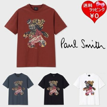 【送料無料】【ラッピング無料】ポールスミス Paul Smith Tシャツ Collaged Bear コットン100% ブランド 正規品 新品 ギフト プレゼント 人気 おすすめ 誕生日 記念日 クリスマス psm519686