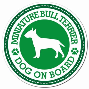 MINIATURE BULL TERRIER ミニチュアブルテリア グリーン 肉球 カーサイン 車 マグネットステッカー 犬 マグネット 強力 直径13cm 丸型 おしゃれ かわいい ドラレコステッカー 安全対策 危険運転 煽り運転 アニマル 動物 犬種別 屋外 防水 屋内 肉球マーク