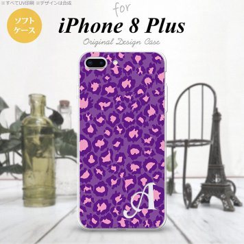 【iPhone8Plus】【スマホケース/スマホカバー】【アイフォン8プラス】iPhone8Plus スマホケース ケース アイフォン8プラス イニシャル ヒョウ柄 紫 nk-ip8p-tp894ini【メール便送料無料】