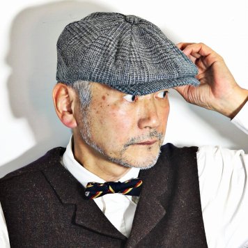 キャスケット ハンチング帽 秋 冬 メンズ クラシック 帽子 キャスケット帽 ツイード 英国 ブランド クリスティーズ ロンドン 紳士 グレンチェック CHRISTYS' LONDON Baker Boy チェック ライトグレー 父の日 プレゼント 男性 誕生日 ギフト 敬老の日