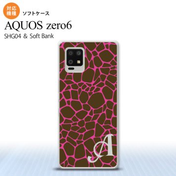 SHG04 SHG04 ZERO6 AQUOS zero6 スマホケース ソフトケース キリン ピンク +アルファベット メンズ レディース nk-zero6-tp746i