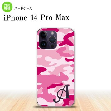 iPhone14 ProMax iPhone14 Pro Max スマホケース 背面ケース ハードケース ウッドランド 迷彩 D ピンク +アルファベット 2022年 9月発売 nk-i14pm-1150i