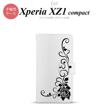 【手帳型 スマホ カバー ケース】【SO02K】【エクスペリア XZ1】手帳型 ケース SO-02K スマホ カバー Xperia XZ1 Compact エクスペリア バラB 黒 nk-004s-so02k-dr1069【メール便送料無料】