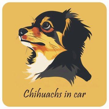 ドッグ カーステッカー イラスト付 Dog in Car チワックス 黒 Aタイプ セーフティサイン 犬種別 正方形 13x13cm シール リア あおり運転対策 Dog Sticker 屋外 屋内 防水 かわいい おしゃれ 安全対策 カーサイン