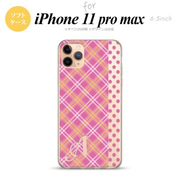 iPhone11ProMax iPhone11pro max スマホケース ソフトケース タータン ドット ピンク +アルファベット メンズ レディース nk-i11pm-tp1532i