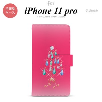 iPhone11Pro iPhone11 Pro 手帳型スマホケース カバー ツリーイヤリング ピンク  nk-004s-i11p-dr632