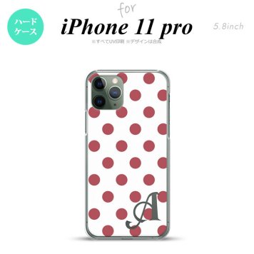 iPhone11Pro iPhone11 Pro スマホケース ハードケース ドット 水玉 B 白 スモーク ピンク +アルファベット メンズ レディース nk-i11p-109i