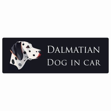 ドッグ カーステッカー イラスト付 Dog in Car ダルメシアン Bタイプ セーフティサイン 犬種別 長方形 15x5cm シール リア あおり運転対策 Dog Sticker 屋外 屋内 防水 かわいい おしゃれ 安全対策 カーサイン