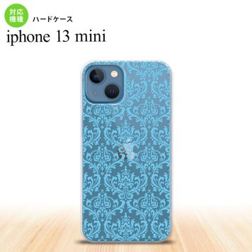 iPhone13mini iPhone13 mini ケース ハードケース ダマスク B クリア 水色  nk-i13m-1027