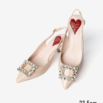 ロジェ ヴィヴィエ ROGER VIVIER VIRGULE STRASS BU SLING BACK DEC 55 ヴィルギュル パテントレザー スリングバック パンプス RVW63834500D1P ミュール ヒール バックル レディース シューズ