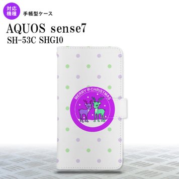 sense7 sense7 手帳型スマホケース カバー トナカイ ワッペン 紫 2022年 11月発売 nk-004s-sens7-dr623
