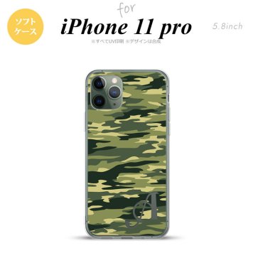 iPhone11Pro iPhone11 Pro スマホケース ソフトケース タイガー 迷彩 A 緑 +アルファベット メンズ レディース nk-i11p-tp1172i