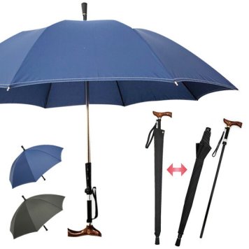 UVION デュエットウォーカー 調整付マグネットタイプ 60cm 男性用 ステッチ柄[傘 メンズ 長傘 雨傘 レイングッズ 晴雨兼用傘 雨具 杖 ステッキ2way 歩行補助 男性 男性用 おしゃれ シンプル 祖父 シニア 60代 70代 80代]         3-4W