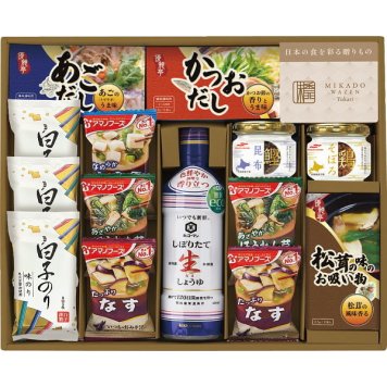 味香門和膳 ゆかり [26-2704-057] MKY-40N 調味料ギフト 生しょうゆ 味のり 鰹昆布 鶏そぼろ だしの素 お吸い物 おみそ汁 詰め合わせ 贈り物 御中元 御歳暮 内祝い 出産 結婚 お返し ギフト