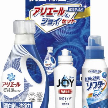 春の贈り物便り抗菌除菌・アリエール&ジョイセット ギフト工房 P&Gアリエールジェル（720g）・抗菌消臭ソフターEX（350g）・P&G除菌ジョイ（170ml）×各1