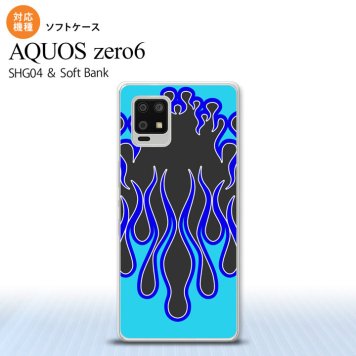 SHG04 SHG04 ZERO6 AQUOS zero6 スマホケース ソフトケース ファイヤー 炎 黒 青 メンズ レディース nk-zero6-tp1303