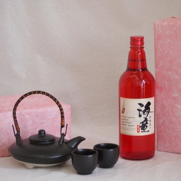 国産美濃焼 黒千代香2合セット2客ツル付(450g)濱田酒造 本格芋焼酎 黒麹造り海童祝の赤 (鹿児島県) 720ml