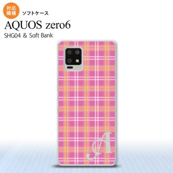 SHG04 SHG04 ZERO6 AQUOS zero6 スマホケース ソフトケース チェック B ピンク +アルファベット メンズ レディース nk-zero6-tp434i