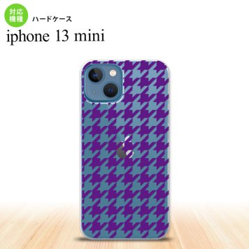 iPhone13mini iPhone13 mini ケース ハードケース 千鳥 格子 大 紫 クリア  nk-i13m-924