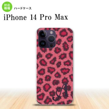 iPhone14 ProMax iPhone14 Pro Max スマホケース 背面ケース ハードケース 豹柄 A ピンク +アルファベット 2022年 9月発売 nk-i14pm-026i